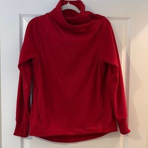 Athleta Bold Red Cowl Neck Sweatshirt